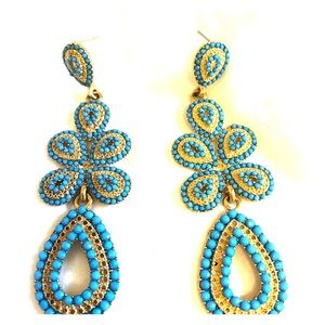 Gold & turqoise earrings